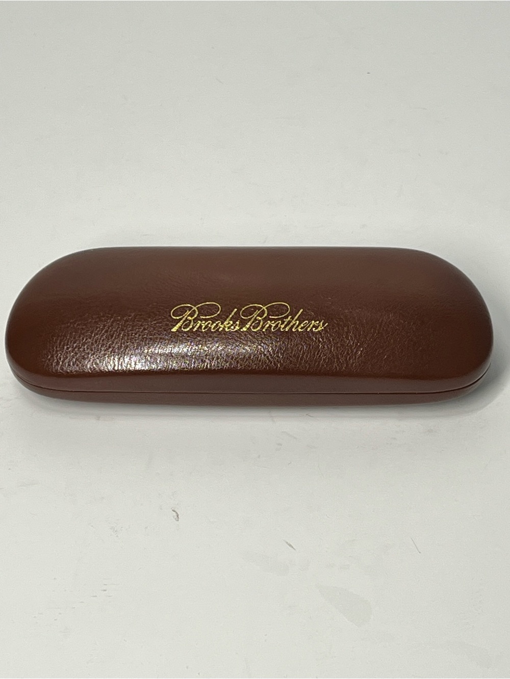 BROOKS BROTHERS Cognac Brown Eyeglass Case